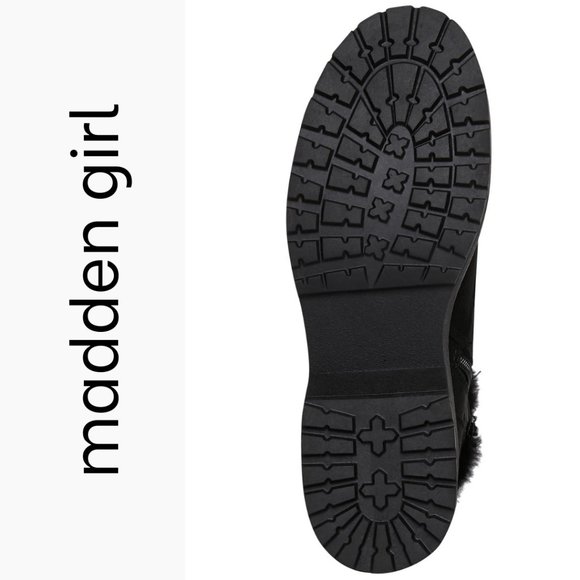 NWT Madden Girl Carra Faux-Fur Combat Booties 7 - Picture 6 of 12